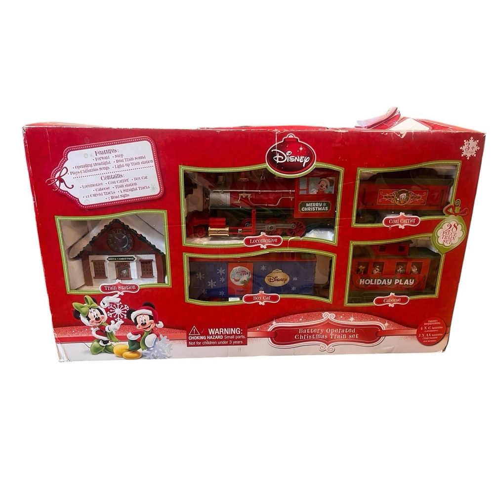 Disney Mickey Mouse & Friends Battery Operated Christmas 28 Pc Train Set